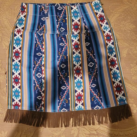 Aztec Influenced Suede Skirt Set - Picture 3 of 16